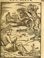 An illustration from Les images des dievx des anciens : contenans les idoles, covstvmes, ceremonies, & autres choses appartenans à la religion des payens (1581)