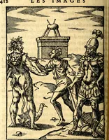 An illustration from Les images des dievx des anciens : contenans les idoles, covstvmes, ceremonies, & autres choses appartenans à la religion des payens (1581)