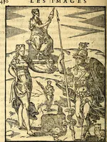 An illustration from Les images des dievx des anciens : contenans les idoles, covstvmes, ceremonies, & autres choses appartenans à la religion des payens (1581)