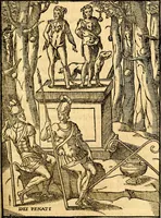 An illustration from Les images des dievx des anciens : contenans les idoles, covstvmes, ceremonies, & autres choses appartenans à la religion des payens (1581)