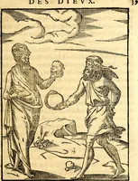 An illustration from Les images des dievx des anciens : contenans les idoles, covstvmes, ceremonies, & autres choses appartenans à la religion des payens (1581)