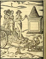 An illustration from Les images des dievx des anciens : contenans les idoles, covstvmes, ceremonies, & autres choses appartenans à la religion des payens (1581)