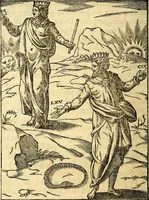 An illustration from Les images des dievx des anciens : contenans les idoles, covstvmes, ceremonies, & autres choses appartenans à la religion des payens (1581)