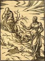An illustration from Les images des dievx des anciens : contenans les idoles, covstvmes, ceremonies, & autres choses appartenans à la religion des payens (1581)