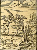 An illustration from Les images des dievx des anciens : contenans les idoles, covstvmes, ceremonies, & autres choses appartenans à la religion des payens (1581)
