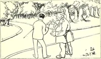 An illustration from Les maitres humoristes : les meilleurs dessins : les meilleurs légendes (1905)