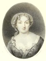 An illustration from Les émaux de Petitot du Musée imperial du Louvre. Portraits de personnages historiques et de femmes célèbres du siècle de Louis XIV (1862)