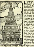 An illustration from Les merueilles de la ville de Rome : ou est traitè des eglises, stations & reliques des corps saints qui y sont : auec la guide qui enseigne aux estrangers à aysement trouuer les choses plus remarquables de Rome : ensemble les noms des papes, empereurs, & autres princes chrestiens (1690)