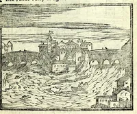 An illustration from Les merueilles de la ville de Rome : ou est traitè des eglises, stations & reliques des corps saints qui y sont : auec la guide qui enseigne aux estrangers à aysement trouuer les choses plus remarquables de Rome : ensemble les noms des papes, empereurs, & autres princes chrestiens (1690)