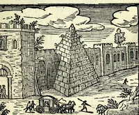 Picture 24 of 52 from Les merueilles de la ville de Rome : ou est traitè des eglises, stations & reliques des corps saints qui y sont : auec la guide qui enseigne aux estrangers à aysement trouuer les choses plus remarquables de Rome : ensemble les noms des papes, empereurs, & autres princes chrestiens (1690), leaf 87