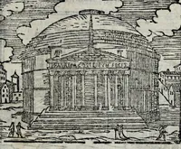 Picture 27 of 33 from Les merveilles de la ville de Rome : ou est traictè des eglises, stations, & reliques des corps saincts, qui y sont. Auec la guide, qui enseigne aux estrangers à aysèment trouuer les choses plus remarquables de Rome. Auec les noms des papes, & empereurs, & autres princes chrestiens. Nouellement corrige, & amplifiè: auec vne addition de tout ce qui s'est fait par le pape Clement huictiesme d'heureuse memoire. Et de la restauration des eglises et chapelles, faictes per N.S. pere le pape Paul cinquiesme. Auec les noms des peintres, & autres choses notables. Auec le sept meruilles du monde, & autres choses notables. Et nouellement orne de plusieurs tres belles figures (1646), leaf 183