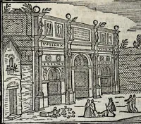 Picture 28 of 33 from Les merveilles de la ville de Rome : ou est traictè des eglises, stations, & reliques des corps saincts, qui y sont. Auec la guide, qui enseigne aux estrangers à aysèment trouuer les choses plus remarquables de Rome. Auec les noms des papes, & empereurs, & autres princes chrestiens. Nouellement corrige, & amplifiè: auec vne addition de tout ce qui s'est fait par le pape Clement huictiesme d'heureuse memoire. Et de la restauration des eglises et chapelles, faictes per N.S. pere le pape Paul cinquiesme. Auec les noms des peintres, & autres choses notables. Auec le sept meruilles du monde, & autres choses notables. Et nouellement orne de plusieurs tres belles figures (1646), leaf 188