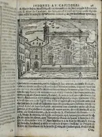Picture 8 of 33 from Les merveilles de la ville de Rome : ou est traictè des eglises, stations, & reliques des corps saincts, qui y sont. Auec la guide, qui enseigne aux estrangers à aysèment trouuer les choses plus remarquables de Rome. Auec les noms des papes, & empereurs, & autres princes chrestiens. Nouellement corrige, & amplifiè: auec vne addition de tout ce qui s'est fait par le pape Clement huictiesme d'heureuse memoire. Et de la restauration des eglises et chapelles, faictes per N.S. pere le pape Paul cinquiesme. Auec les noms des peintres, & autres choses notables. Auec le sept meruilles du monde, & autres choses notables. Et nouellement orne de plusieurs tres belles figures (1646), leaf 59