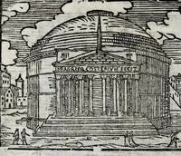 Picture 9 of 33 from Les merveilles de la ville de Rome : ou est traictè des eglises, stations, & reliques des corps saincts, qui y sont. Auec la guide, qui enseigne aux estrangers à aysèment trouuer les choses plus remarquables de Rome. Auec les noms des papes, & empereurs, & autres princes chrestiens. Nouellement corrige, & amplifiè: auec vne addition de tout ce qui s'est fait par le pape Clement huictiesme d'heureuse memoire. Et de la restauration des eglises et chapelles, faictes per N.S. pere le pape Paul cinquiesme. Auec les noms des peintres, & autres choses notables. Auec le sept meruilles du monde, & autres choses notables. Et nouellement orne de plusieurs tres belles figures (1646), leaf 60