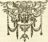 An illustration from Le soleil au signe du Lyon : d'ou quelques paralleles sont tirez avec le tres-chrestien, tres-iuste, & tres-victorieux monarque Louys XIII. roy de France & de Nauarre, en son entree triomphante dans sa ville de Lyon : ensemble un sommaire recit de tout ce qui s'est passé de remarquable en ladite entree de sa majesté, & de la plus illustre princesse de la terre, Anne d'Austriche, royne de France & de Nauarre, dans ladite ville de Lyon le 11. Decembre 1622 (1623)