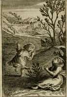 An illustration from Les pieux sentimens d'une ame chrestienne : exposez sous des emblesmes familiers, tirez de l'Ecriture Sainte : divisez en trois parties : la premiere traite des larmes & soûpirs de la penitence, la seconde, des desirs de l'ame juste, la troisième, des soûpirs d'une ame convertie en Dieu : traduction nouvelle, avec des figures (1692)