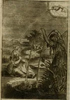 An illustration from Les pieux sentimens d'une ame chrestienne : exposez sous des emblesmes familiers, tirez de l'Ecriture Sainte : divisez en trois parties : la premiere traite des larmes & soûpirs de la penitence, la seconde, des desirs de l'ame juste, la troisième, des soûpirs d'une ame convertie en Dieu : traduction nouvelle, avec des figures (1692)