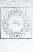 Picture 20 of 45 from Les practiques du sieur Fabre, sur lordre et reigle de fortifier, garder, attaquer, et defendre les places : auec vn facile moyen pour leuer touttes sortes de plans, tant des places et des bastimens, que de la campaigne pour les cartes (1629), leaf 63