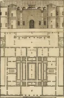 Picture 86 of 285 from Les quatre liures de l'architecture d'André Palladio : mis en françois : dans lesquels, après vn petit traitté des cinq ordres, auec quelques-vnes des plus necessaires obseruations pour bien bastir, il parle de la construction des maisons particulieres, des grands chemins, des ponts, des places publiques, des xystes, des basiliques, & des temples (1650), leaf 103