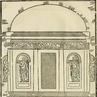 An illustration from Les quatre liures de l'architecture d'André Palladio : mis en françois : dans lesquels, après vn petit traitté des cinq ordres, auec quelques-vnes des plus necessaires obseruations pour bien bastir, il parle de la construction des maisons particulieres, des grands chemins, des ponts, des places publiques, des xystes, des basiliques, & des temples (1650)