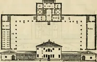 Picture 102 of 285 from Les quatre liures de l'architecture d'André Palladio : mis en françois : dans lesquels, après vn petit traitté des cinq ordres, auec quelques-vnes des plus necessaires obseruations pour bien bastir, il parle de la construction des maisons particulieres, des grands chemins, des ponts, des places publiques, des xystes, des basiliques, & des temples (1650), leaf 125