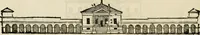 An illustration from Les quatre liures de l'architecture d'André Palladio : mis en françois : dans lesquels, après vn petit traitté des cinq ordres, auec quelques-vnes des plus necessaires obseruations pour bien bastir, il parle de la construction des maisons particulieres, des grands chemins, des ponts, des places publiques, des xystes, des basiliques, & des temples (1650)