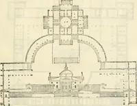 Picture 118 of 285 from Les quatre liures de l'architecture d'André Palladio : mis en françois : dans lesquels, après vn petit traitté des cinq ordres, auec quelques-vnes des plus necessaires obseruations pour bien bastir, il parle de la construction des maisons particulieres, des grands chemins, des ponts, des places publiques, des xystes, des basiliques, & des temples (1650), leaf 136