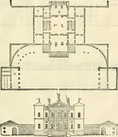 Picture 121 of 285 from Les quatre liures de l'architecture d'André Palladio : mis en françois : dans lesquels, après vn petit traitté des cinq ordres, auec quelques-vnes des plus necessaires obseruations pour bien bastir, il parle de la construction des maisons particulieres, des grands chemins, des ponts, des places publiques, des xystes, des basiliques, & des temples (1650), leaf 138