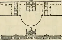 Picture 122 of 285 from Les quatre liures de l'architecture d'André Palladio : mis en françois : dans lesquels, après vn petit traitté des cinq ordres, auec quelques-vnes des plus necessaires obseruations pour bien bastir, il parle de la construction des maisons particulieres, des grands chemins, des ponts, des places publiques, des xystes, des basiliques, & des temples (1650), leaf 139
