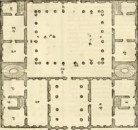 Picture 133 of 285 from Les quatre liures de l'architecture d'André Palladio : mis en françois : dans lesquels, après vn petit traitté des cinq ordres, auec quelques-vnes des plus necessaires obseruations pour bien bastir, il parle de la construction des maisons particulieres, des grands chemins, des ponts, des places publiques, des xystes, des basiliques, & des temples (1650), leaf 150