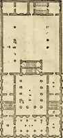 An illustration from Les quatre liures de l'architecture d'André Palladio : mis en françois : dans lesquels, après vn petit traitté des cinq ordres, auec quelques-vnes des plus necessaires obseruations pour bien bastir, il parle de la construction des maisons particulieres, des grands chemins, des ponts, des places publiques, des xystes, des basiliques, & des temples (1650)