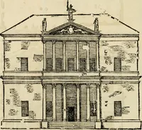 An illustration from Les quatre liures de l'architecture d'André Palladio : mis en françois : dans lesquels, après vn petit traitté des cinq ordres, auec quelques-vnes des plus necessaires obseruations pour bien bastir, il parle de la construction des maisons particulieres, des grands chemins, des ponts, des places publiques, des xystes, des basiliques, & des temples (1650)