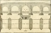 Picture 152 of 285 from Les quatre liures de l'architecture d'André Palladio : mis en françois : dans lesquels, après vn petit traitté des cinq ordres, auec quelques-vnes des plus necessaires obseruations pour bien bastir, il parle de la construction des maisons particulieres, des grands chemins, des ponts, des places publiques, des xystes, des basiliques, & des temples (1650), leaf 176