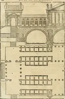 An illustration from Les quatre liures de l'architecture d'André Palladio : mis en françois : dans lesquels, après vn petit traitté des cinq ordres, auec quelques-vnes des plus necessaires obseruations pour bien bastir, il parle de la construction des maisons particulieres, des grands chemins, des ponts, des places publiques, des xystes, des basiliques, & des temples (1650)