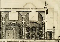 Picture 175 of 285 from Les quatre liures de l'architecture d'André Palladio : mis en françois : dans lesquels, après vn petit traitté des cinq ordres, auec quelques-vnes des plus necessaires obseruations pour bien bastir, il parle de la construction des maisons particulieres, des grands chemins, des ponts, des places publiques, des xystes, des basiliques, & des temples (1650), leaf 211