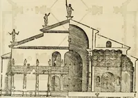 Picture 176 of 285 from Les quatre liures de l'architecture d'André Palladio : mis en françois : dans lesquels, après vn petit traitté des cinq ordres, auec quelques-vnes des plus necessaires obseruations pour bien bastir, il parle de la construction des maisons particulieres, des grands chemins, des ponts, des places publiques, des xystes, des basiliques, & des temples (1650), leaf 211