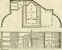 Picture 178 of 285 from Les quatre liures de l'architecture d'André Palladio : mis en françois : dans lesquels, après vn petit traitté des cinq ordres, auec quelques-vnes des plus necessaires obseruations pour bien bastir, il parle de la construction des maisons particulieres, des grands chemins, des ponts, des places publiques, des xystes, des basiliques, & des temples (1650), leaf 214