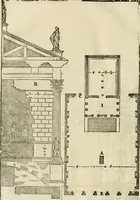 An illustration from Les quatre liures de l'architecture d'André Palladio : mis en françois : dans lesquels, après vn petit traitté des cinq ordres, auec quelques-vnes des plus necessaires obseruations pour bien bastir, il parle de la construction des maisons particulieres, des grands chemins, des ponts, des places publiques, des xystes, des basiliques, & des temples (1650)