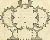 An illustration from Les quatre liures de l'architecture d'André Palladio : mis en françois : dans lesquels, après vn petit traitté des cinq ordres, auec quelques-vnes des plus necessaires obseruations pour bien bastir, il parle de la construction des maisons particulieres, des grands chemins, des ponts, des places publiques, des xystes, des basiliques, & des temples (1650)