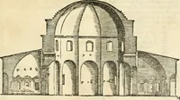 An illustration from Les quatre liures de l'architecture d'André Palladio : mis en françois : dans lesquels, après vn petit traitté des cinq ordres, auec quelques-vnes des plus necessaires obseruations pour bien bastir, il parle de la construction des maisons particulieres, des grands chemins, des ponts, des places publiques, des xystes, des basiliques, & des temples (1650)