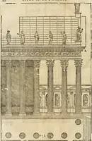 An illustration from Les quatre liures de l'architecture d'André Palladio : mis en françois : dans lesquels, après vn petit traitté des cinq ordres, auec quelques-vnes des plus necessaires obseruations pour bien bastir, il parle de la construction des maisons particulieres, des grands chemins, des ponts, des places publiques, des xystes, des basiliques, & des temples (1650)