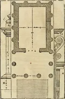 An illustration from Les quatre liures de l'architecture d'André Palladio : mis en françois : dans lesquels, après vn petit traitté des cinq ordres, auec quelques-vnes des plus necessaires obseruations pour bien bastir, il parle de la construction des maisons particulieres, des grands chemins, des ponts, des places publiques, des xystes, des basiliques, & des temples (1650)
