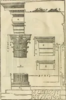 Picture 213 of 285 from Les quatre liures de l'architecture d'André Palladio : mis en françois : dans lesquels, après vn petit traitté des cinq ordres, auec quelques-vnes des plus necessaires obseruations pour bien bastir, il parle de la construction des maisons particulieres, des grands chemins, des ponts, des places publiques, des xystes, des basiliques, & des temples (1650), leaf 253