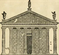 Picture 215 of 285 from Les quatre liures de l'architecture d'André Palladio : mis en françois : dans lesquels, après vn petit traitté des cinq ordres, auec quelques-vnes des plus necessaires obseruations pour bien bastir, il parle de la construction des maisons particulieres, des grands chemins, des ponts, des places publiques, des xystes, des basiliques, & des temples (1650), leaf 256