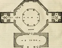 Picture 219 of 285 from Les quatre liures de l'architecture d'André Palladio : mis en françois : dans lesquels, après vn petit traitté des cinq ordres, auec quelques-vnes des plus necessaires obseruations pour bien bastir, il parle de la construction des maisons particulieres, des grands chemins, des ponts, des places publiques, des xystes, des basiliques, & des temples (1650), leaf 261