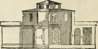 An illustration from Les quatre liures de l'architecture d'André Palladio : mis en françois : dans lesquels, après vn petit traitté des cinq ordres, auec quelques-vnes des plus necessaires obseruations pour bien bastir, il parle de la construction des maisons particulieres, des grands chemins, des ponts, des places publiques, des xystes, des basiliques, & des temples (1650)