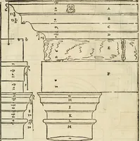 Picture 26 of 285 from Les quatre liures de l'architecture d'André Palladio : mis en françois : dans lesquels, après vn petit traitté des cinq ordres, auec quelques-vnes des plus necessaires obseruations pour bien bastir, il parle de la construction des maisons particulieres, des grands chemins, des ponts, des places publiques, des xystes, des basiliques, & des temples (1650), leaf 27