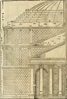 Picture 231 of 285 from Les quatre liures de l'architecture d'André Palladio : mis en françois : dans lesquels, après vn petit traitté des cinq ordres, auec quelques-vnes des plus necessaires obseruations pour bien bastir, il parle de la construction des maisons particulieres, des grands chemins, des ponts, des places publiques, des xystes, des basiliques, & des temples (1650), leaf 277