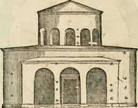 Picture 242 of 285 from Les quatre liures de l'architecture d'André Palladio : mis en françois : dans lesquels, après vn petit traitté des cinq ordres, auec quelques-vnes des plus necessaires obseruations pour bien bastir, il parle de la construction des maisons particulieres, des grands chemins, des ponts, des places publiques, des xystes, des basiliques, & des temples (1650), leaf 287
