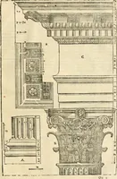 An illustration from Les quatre liures de l'architecture d'André Palladio : mis en françois : dans lesquels, après vn petit traitté des cinq ordres, auec quelques-vnes des plus necessaires obseruations pour bien bastir, il parle de la construction des maisons particulieres, des grands chemins, des ponts, des places publiques, des xystes, des basiliques, & des temples (1650)